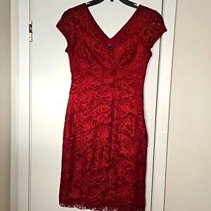 Scarlett Burgundy Lace Layered Dress, NWOT (Size 4)